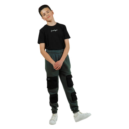 Blue - Side - Hype Boys Utility Jogging Bottoms