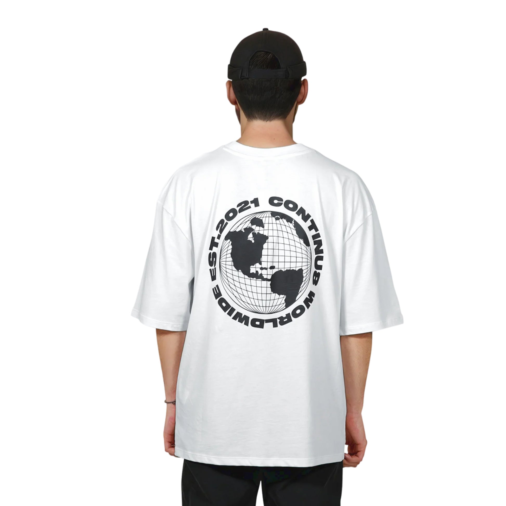White - Back - Hype Unisex Adult Around The World Continu8 Boxy T-Shirt