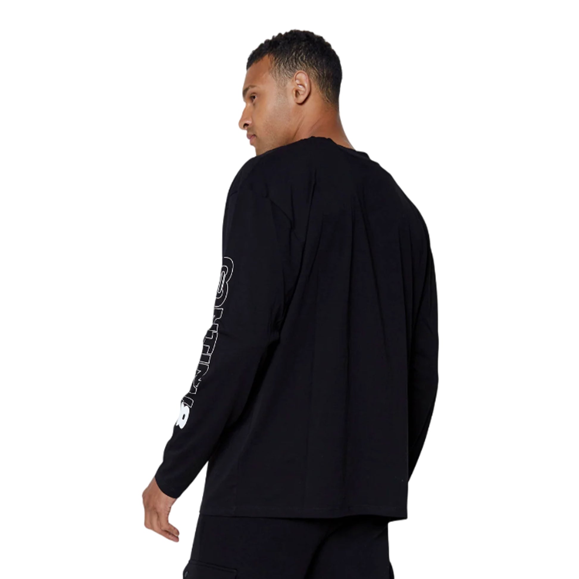 Black - Back - Hype Unisex Adult Continu8 Boxy Long-Sleeved T-Shirt