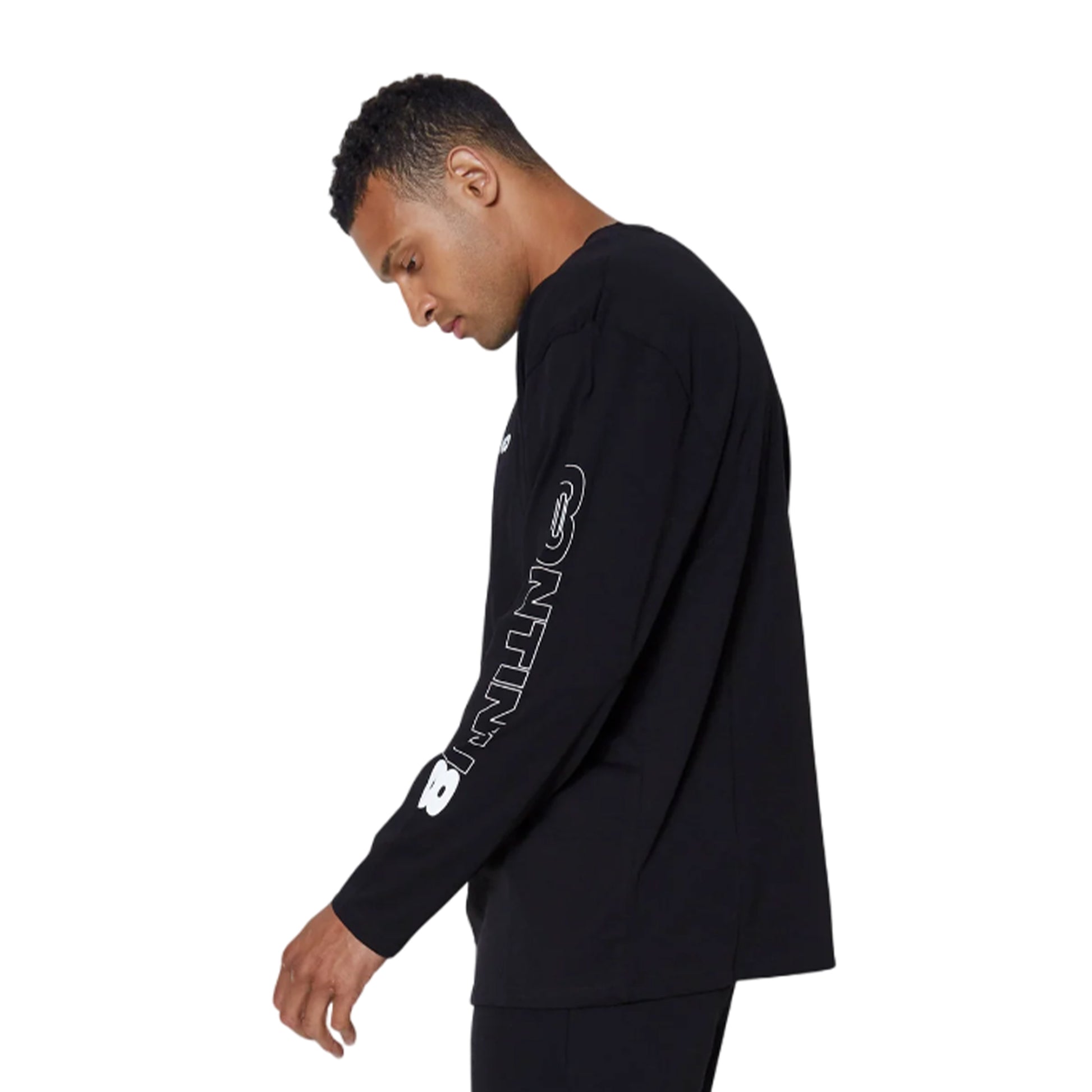 Black - Side - Hype Unisex Adult Continu8 Boxy Long-Sleeved T-Shirt