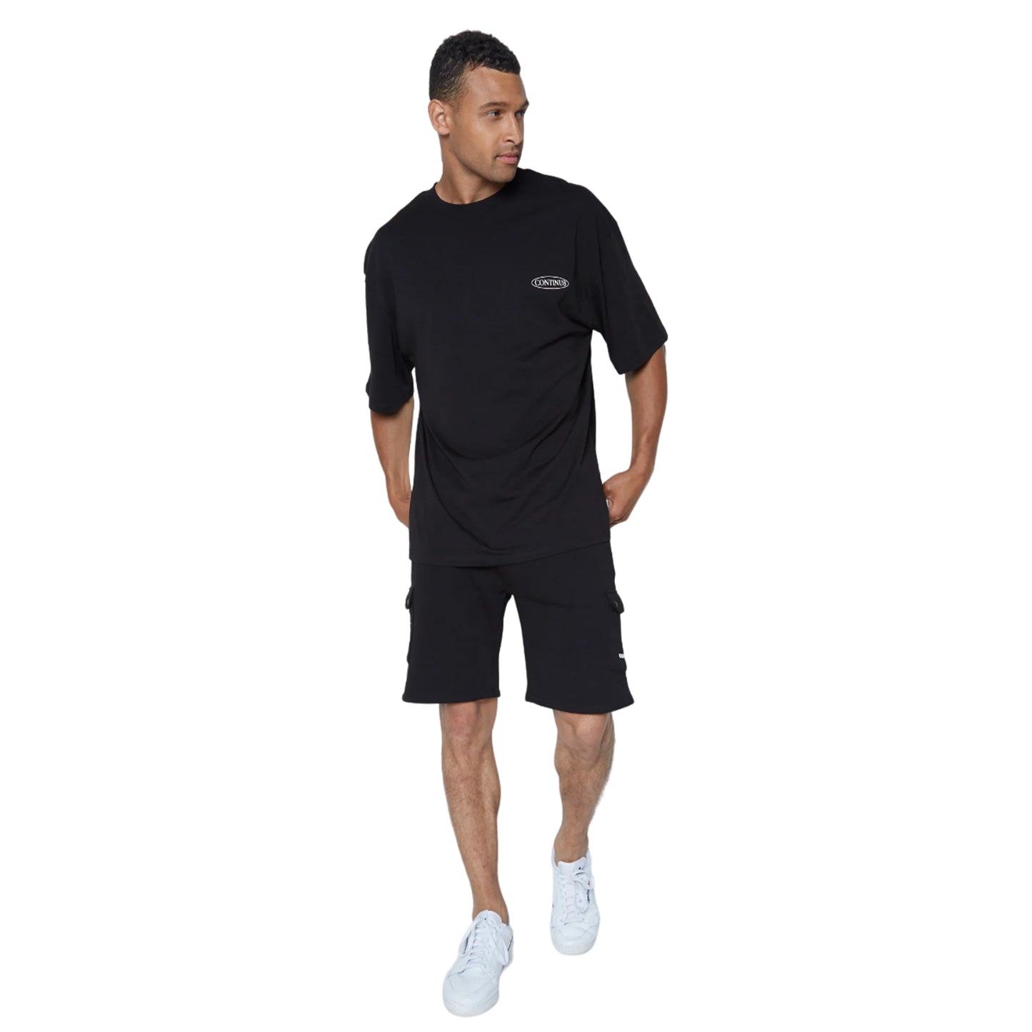 Black - Side - Hype Unisex Adult Blob Continu8 Boxy T-Shirt