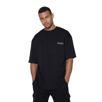 Black - Front - Hype Unisex Adult Blob Continu8 Boxy T-Shirt