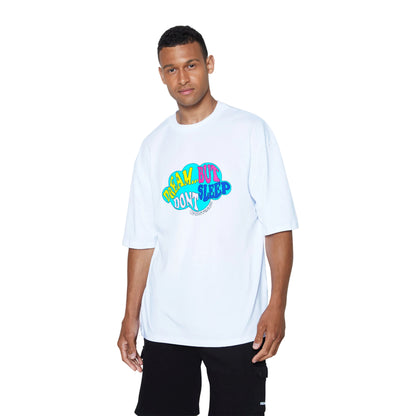 White - Front - Hype Unisex Adult Dream But Don´t Sleep Continu8 Boxy T-Shirt