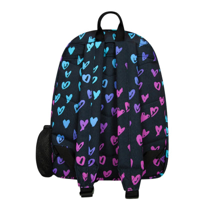 Black-Blue-Purple - Back - Hype Scribble Heart Backpack