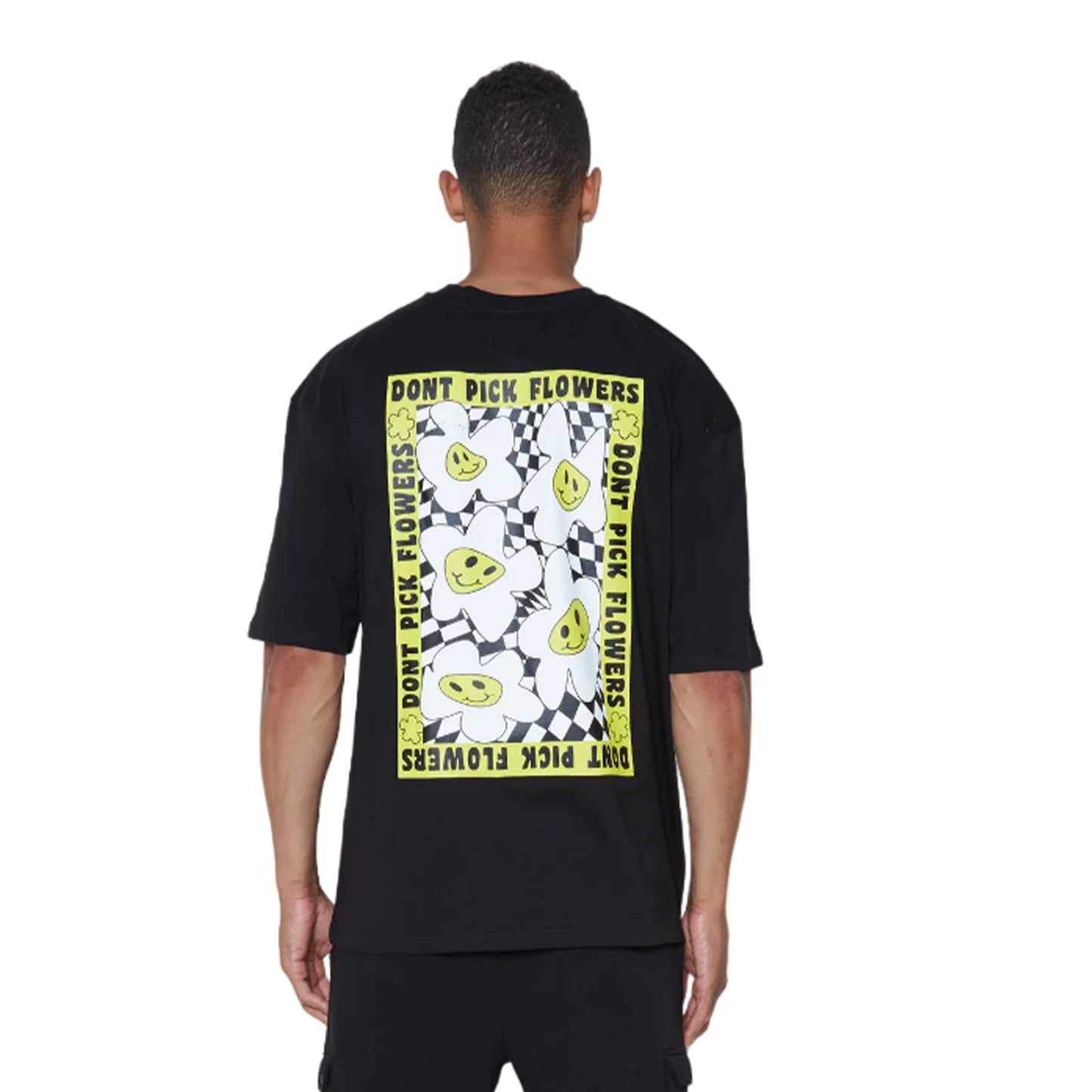 Black - Back - Hype Unisex Adult Dont Pick Flowers Continu8 Boxy T-Shirt