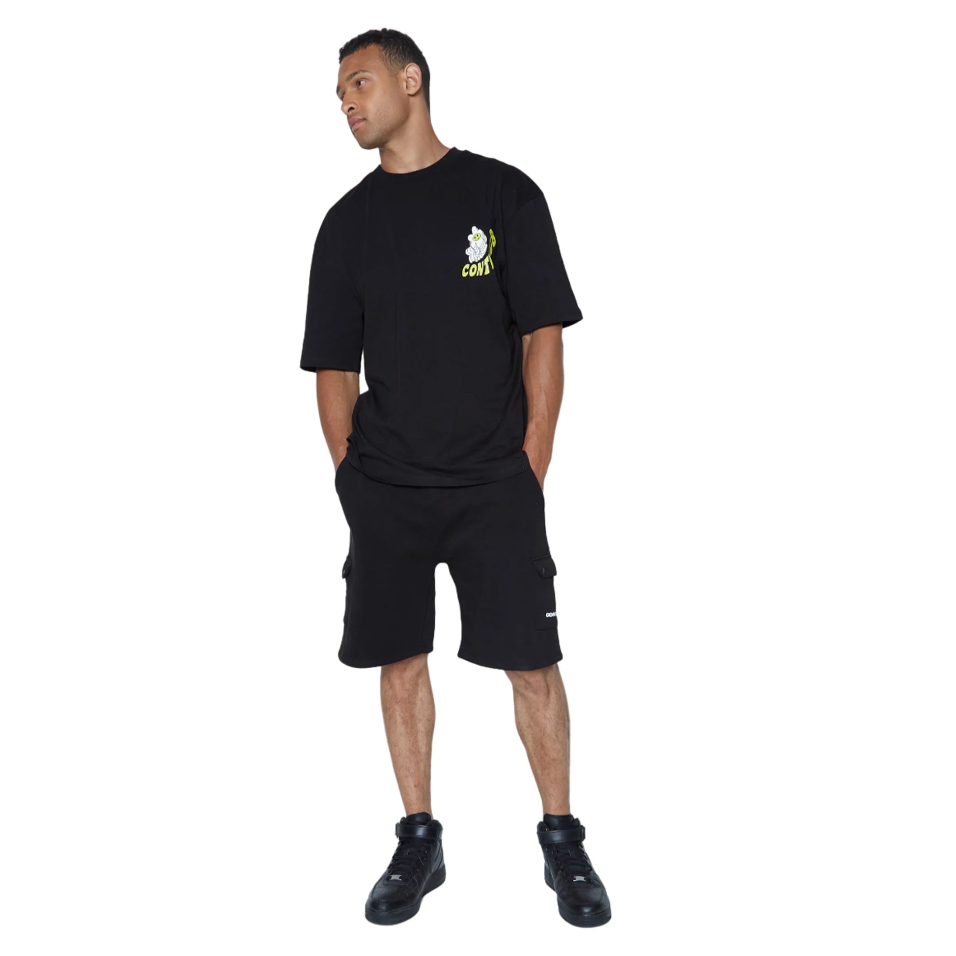 Black - Side - Hype Unisex Adult Dont Pick Flowers Continu8 Boxy T-Shirt