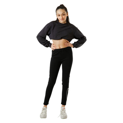 Black - Lifestyle - Hype Girls Y2K Logo Leggings