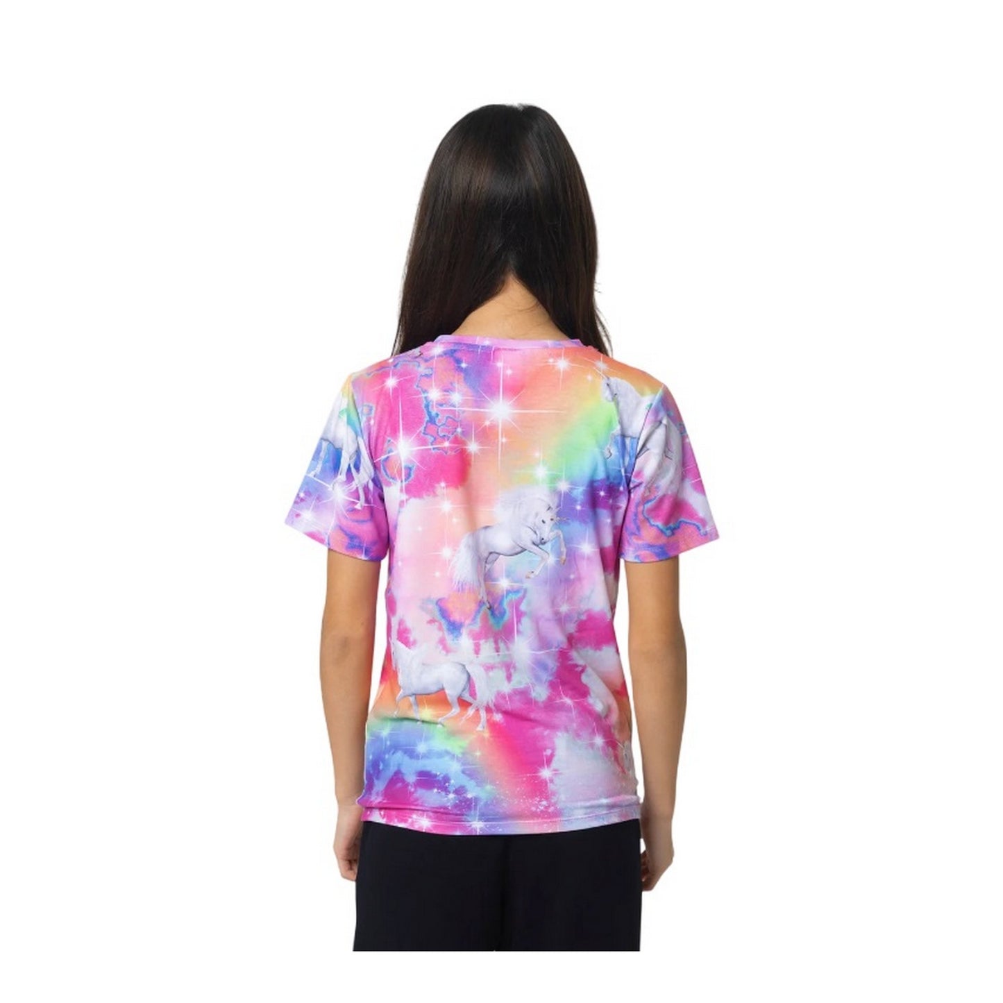 Multicoloured - Back - Hype Girls Rainbow Unicorn Sparkle T-Shirt