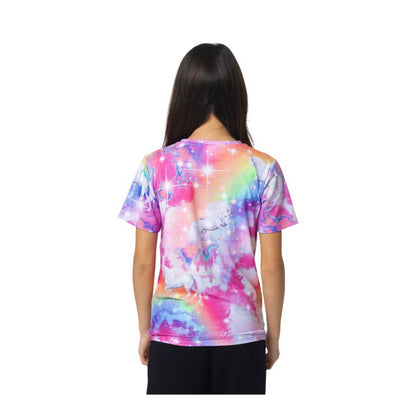 Multicoloured - Back - Hype Girls Rainbow Unicorn Sparkle T-Shirt