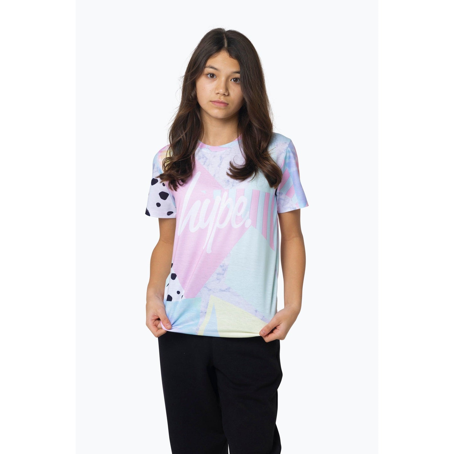 Multicoloured - Front - Hype Girls Collage T-Shirt