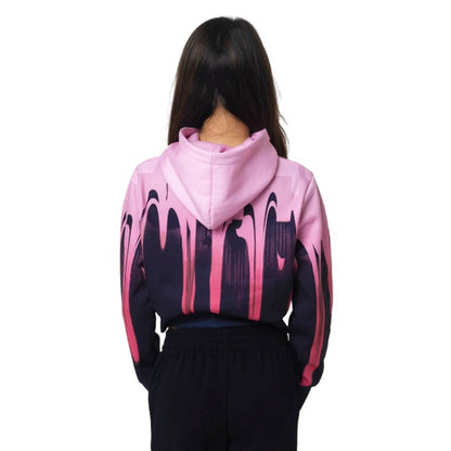Pink - Back - Hype Childrens-Kids Drips Cropped Hoodie