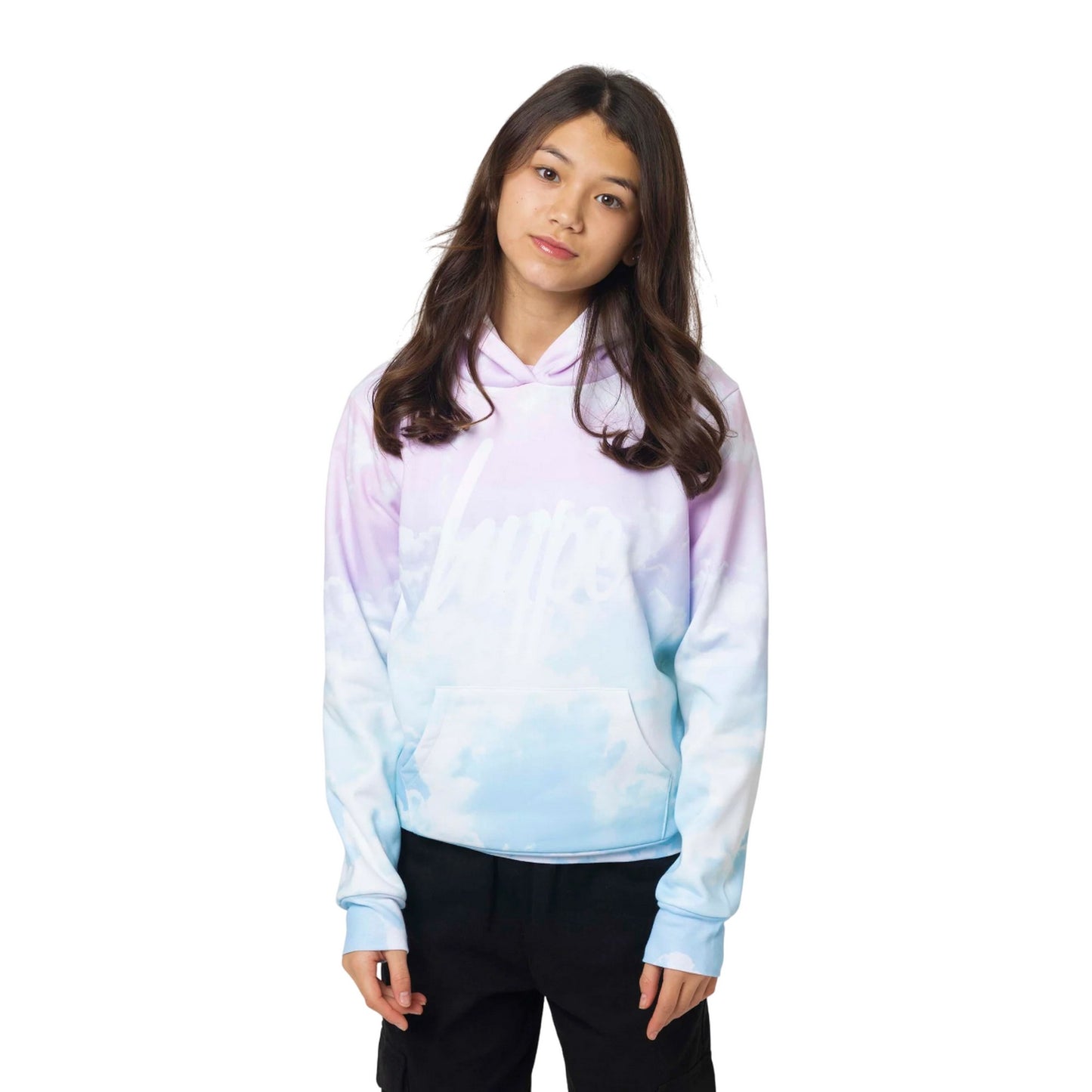 Multicoloured - Front - Hype Girls Pastel Clouds Hoodie