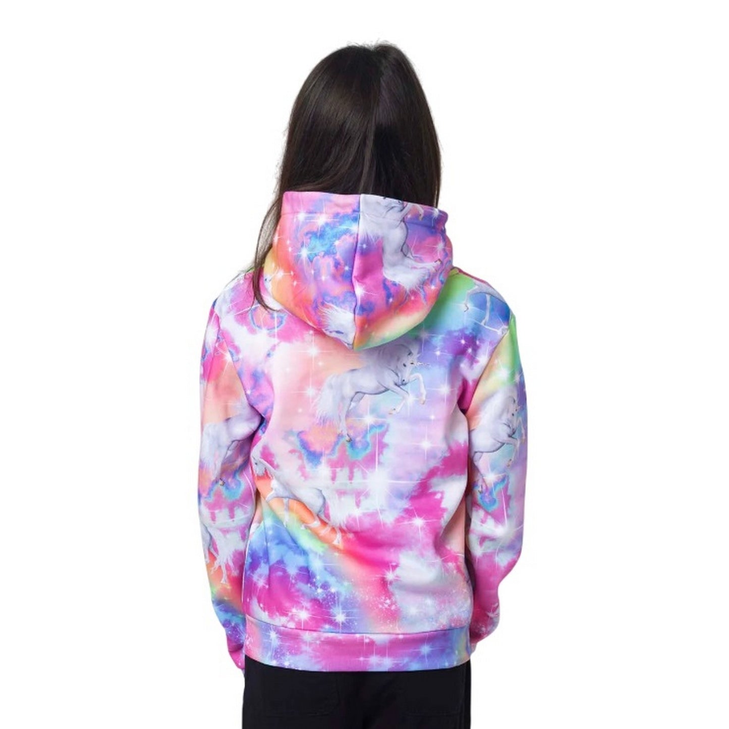 Multicoloured - Back - Hype Girls Rainbow Unicorn Sparkle Hoodie