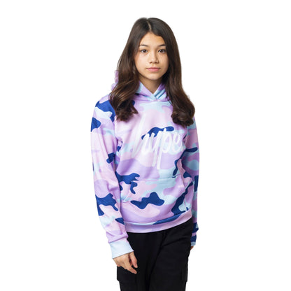 Multicoloured - Front - Hype Girls Evie Camo Hoodie