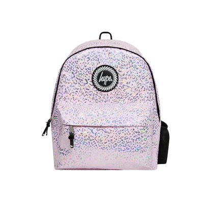 Pink - Front - Hype Holographic Leopard Backpack