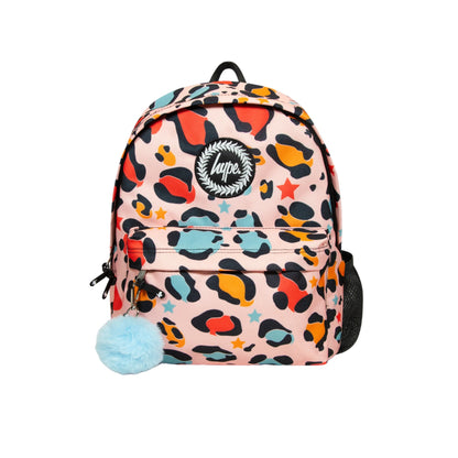 Multicoloured - Front - Hype Star Leopard Backpack
