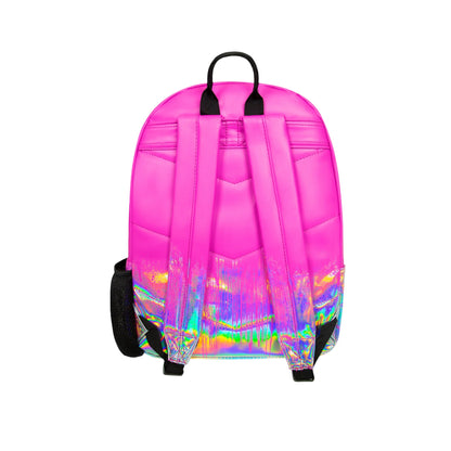 Pink-Multicoloured - Back - Hype Holo Drips Backpack