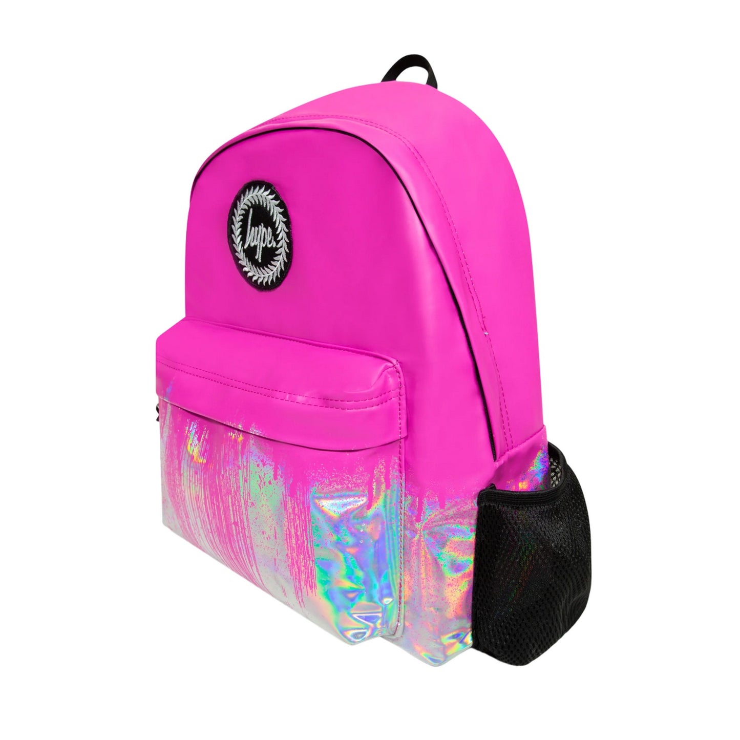 Pink-Multicoloured - Side - Hype Holo Drips Backpack