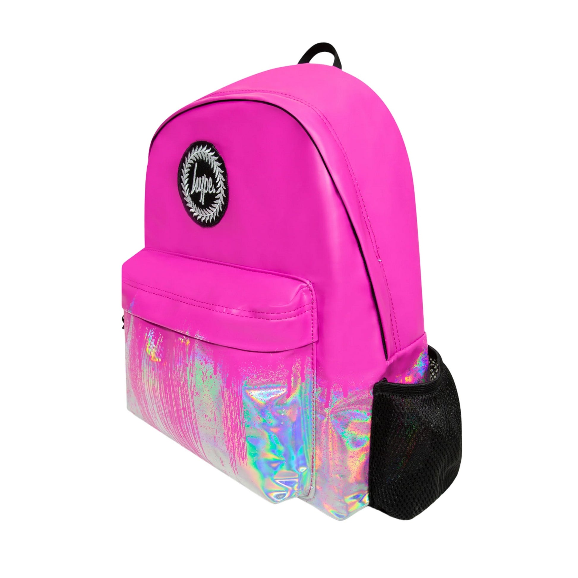 Pink-Multicoloured - Side - Hype Holo Drips Backpack