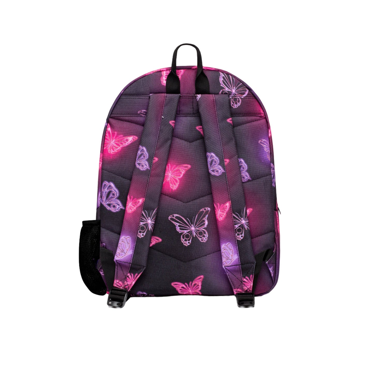 Pink-Purple - Back - Hype Chrome Glow Butterflies Backpack