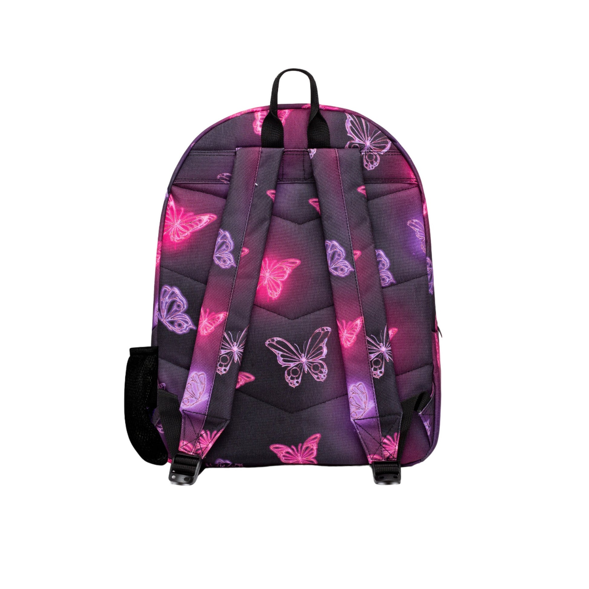 Pink-Purple - Back - Hype Chrome Glow Butterflies Backpack