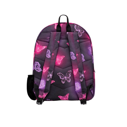 Pink-Purple - Back - Hype Chrome Glow Butterflies Backpack