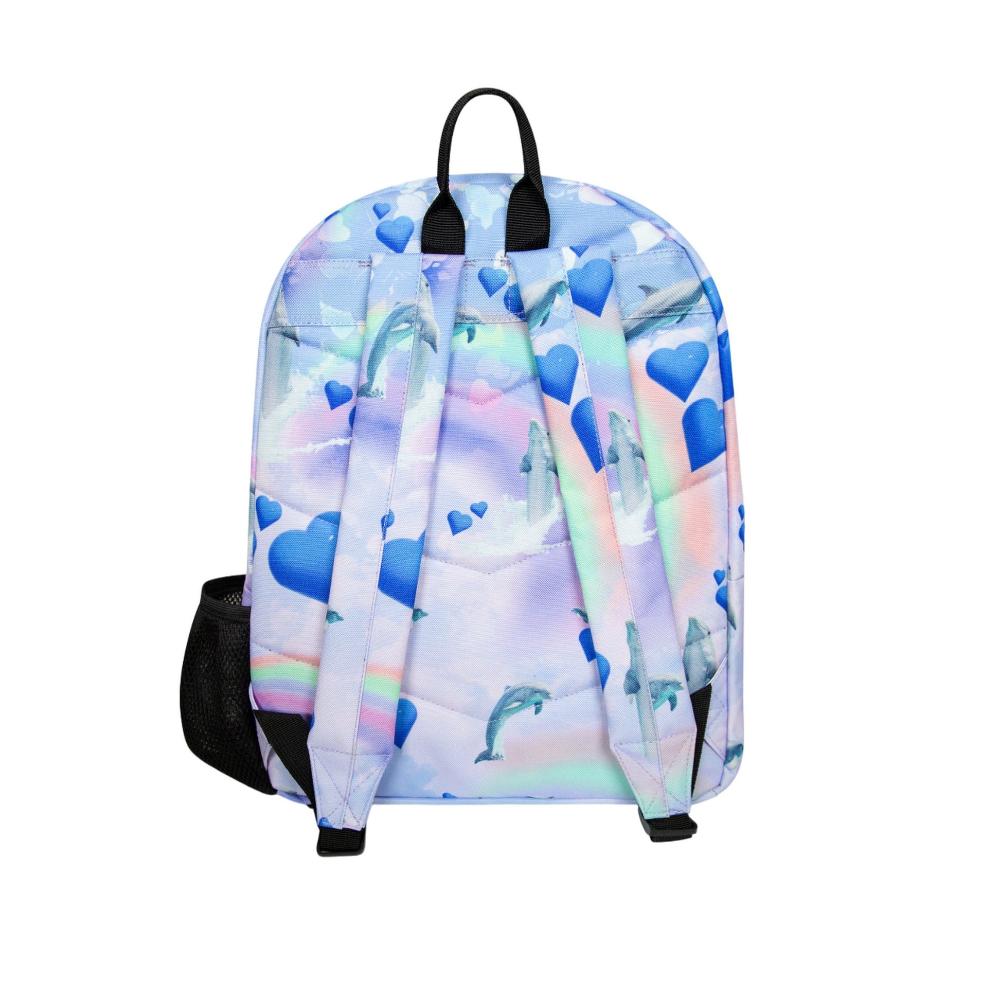 Multicoloured - Back - Hype Holo Rainbow Dolphins Backpack