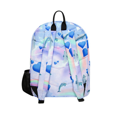 Multicoloured - Back - Hype Holo Rainbow Dolphins Backpack