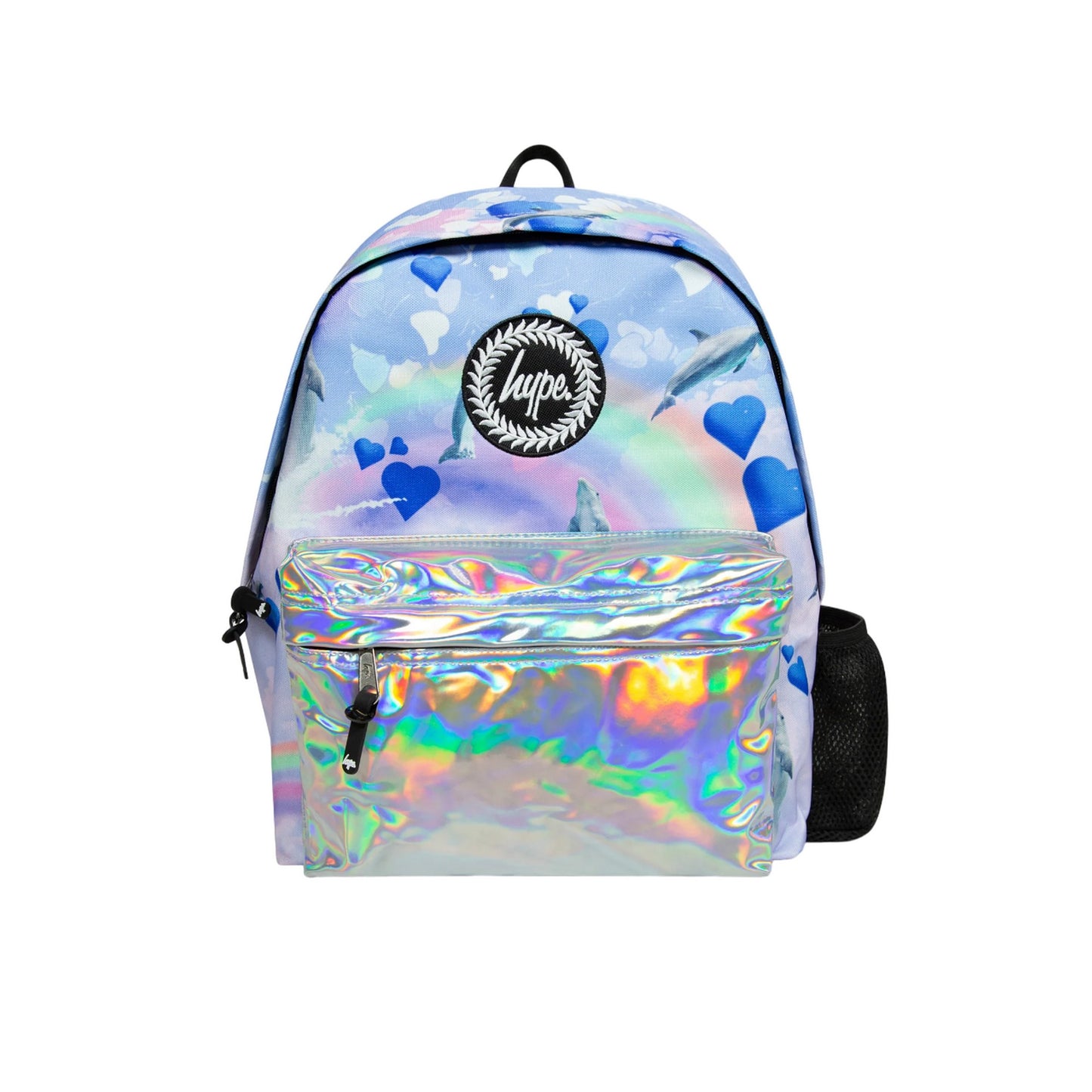 Multicoloured - Front - Hype Holo Rainbow Dolphins Backpack