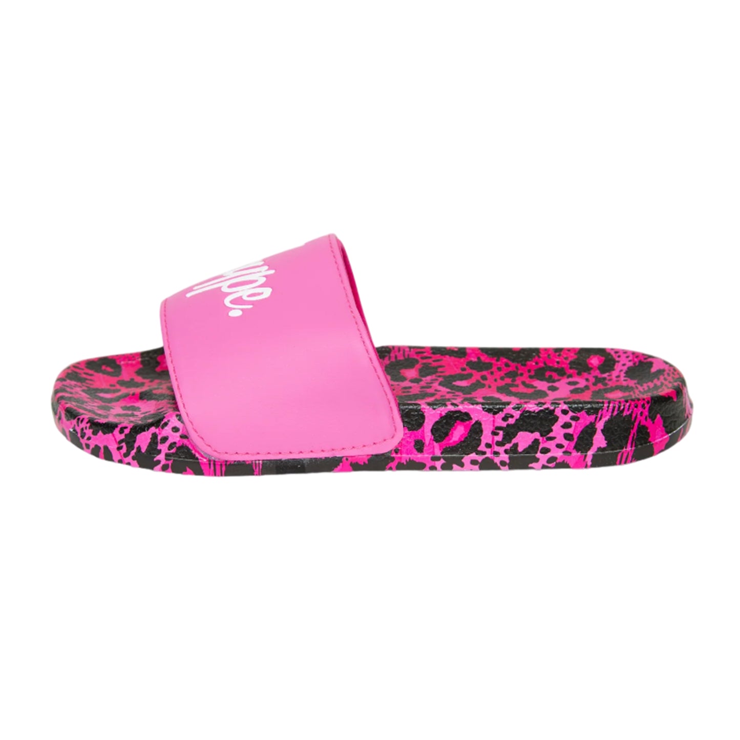 Pink - Lifestyle - Hype Girls Leopard Script Sliders