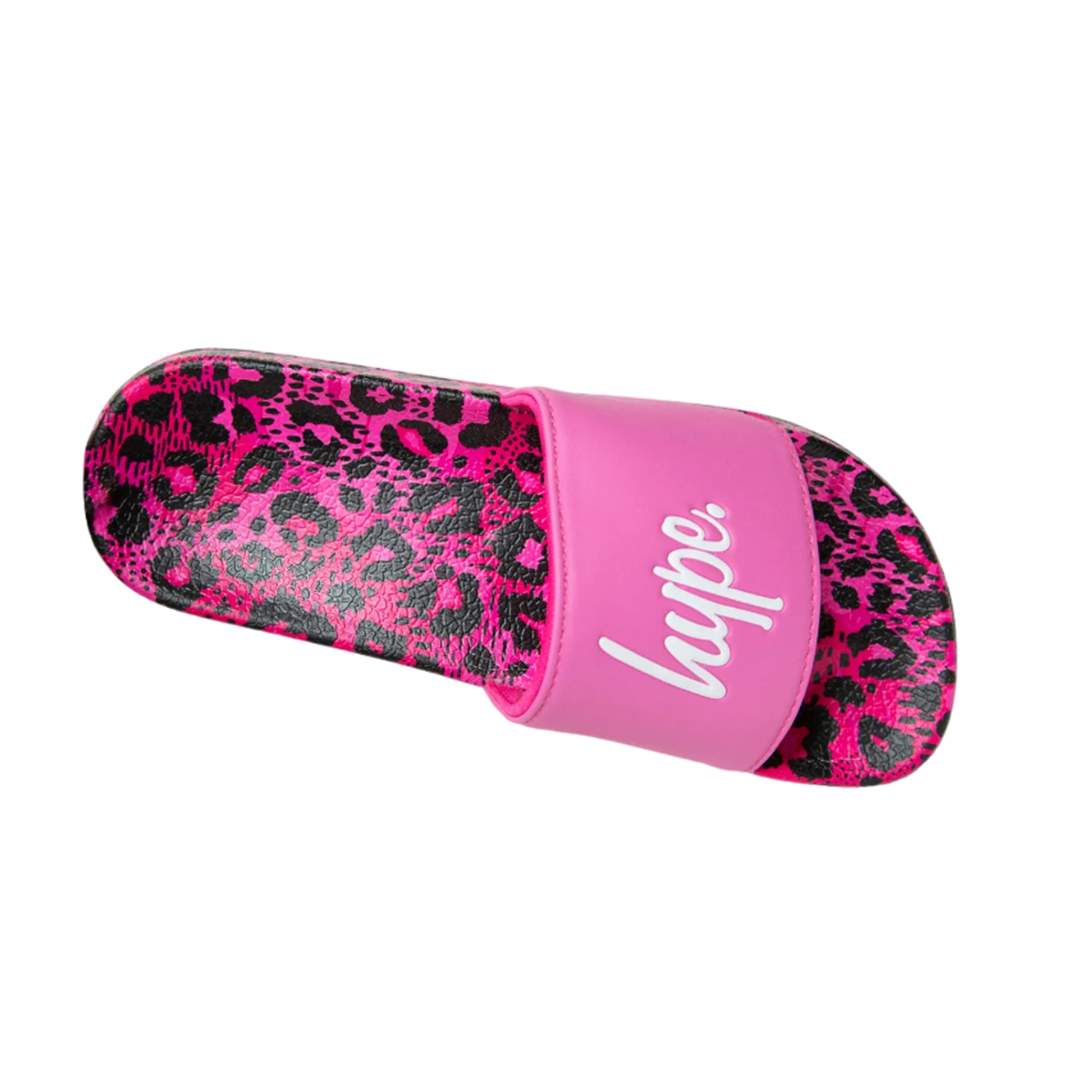 Pink - Pack Shot - Hype Girls Leopard Script Sliders