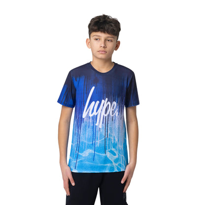 Blue-White-Black - Front - Hype Boys Drips T-Shirt