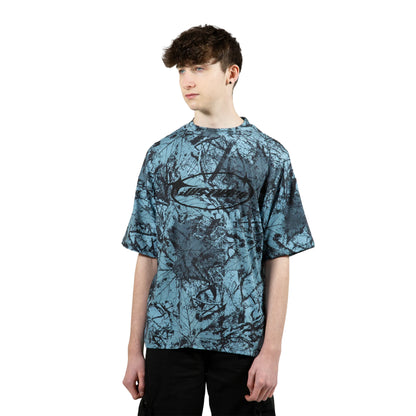 Blue - Front - Hype Boys Y2K Leaf Oversized T-Shirt