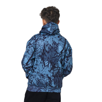 Blue-Black - Back - Hype Boys Y2K Leaf Print Hoodie