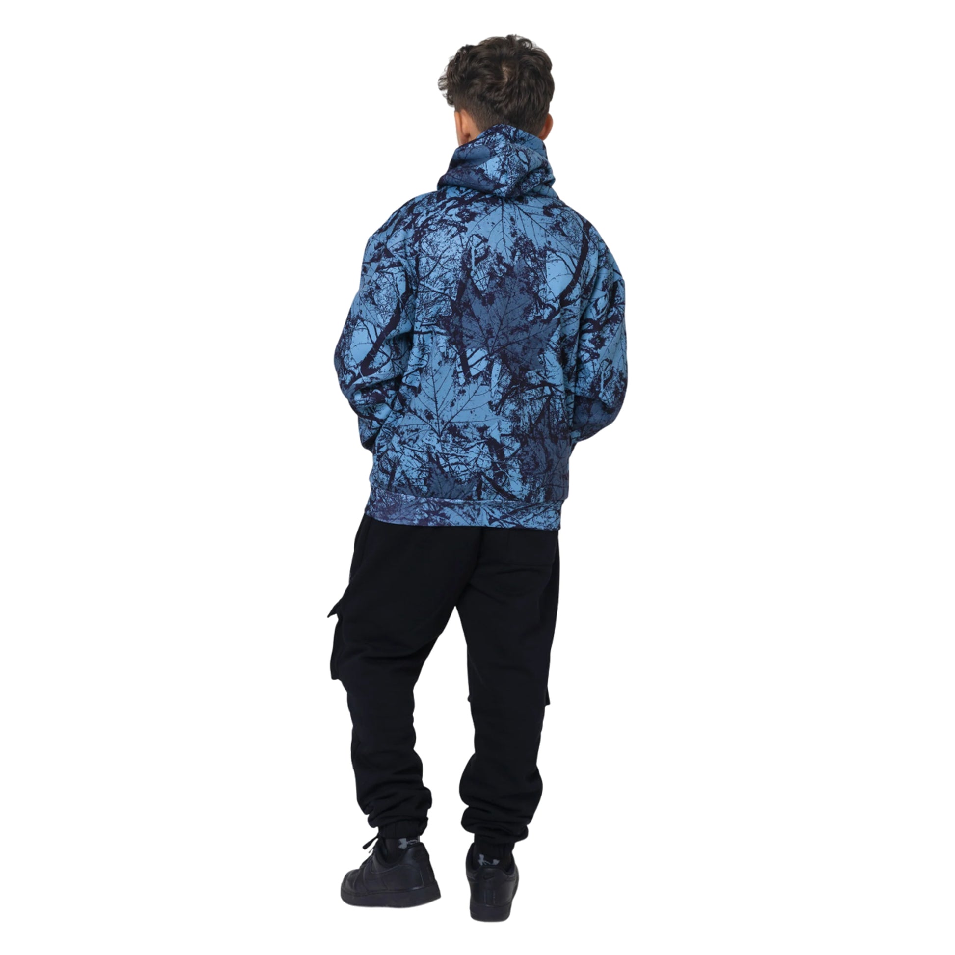 Blue-Black - Lifestyle - Hype Boys Y2K Leaf Print Hoodie