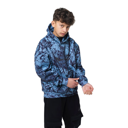 Blue-Black - Front - Hype Boys Y2K Leaf Print Hoodie