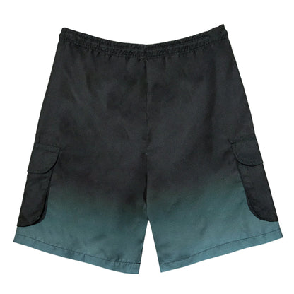 Black-Grey - Back - Hype Childrens-Kids Gradient Fade Cargo Pocket Swim Shorts