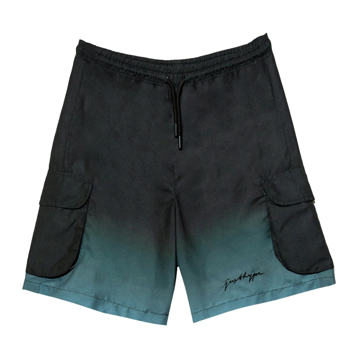 Black-Grey - Front - Hype Childrens-Kids Gradient Fade Cargo Pocket Swim Shorts