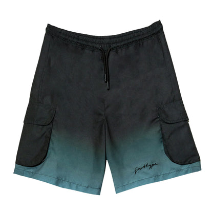 Black-Grey - Front - Hype Childrens-Kids Gradient Fade Cargo Pocket Swim Shorts