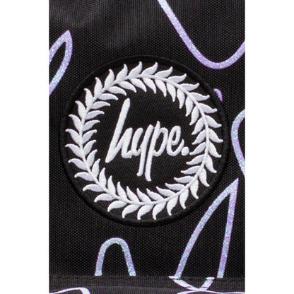 Black - Lifestyle - Hype Glitter Scribble Hearts Backpack