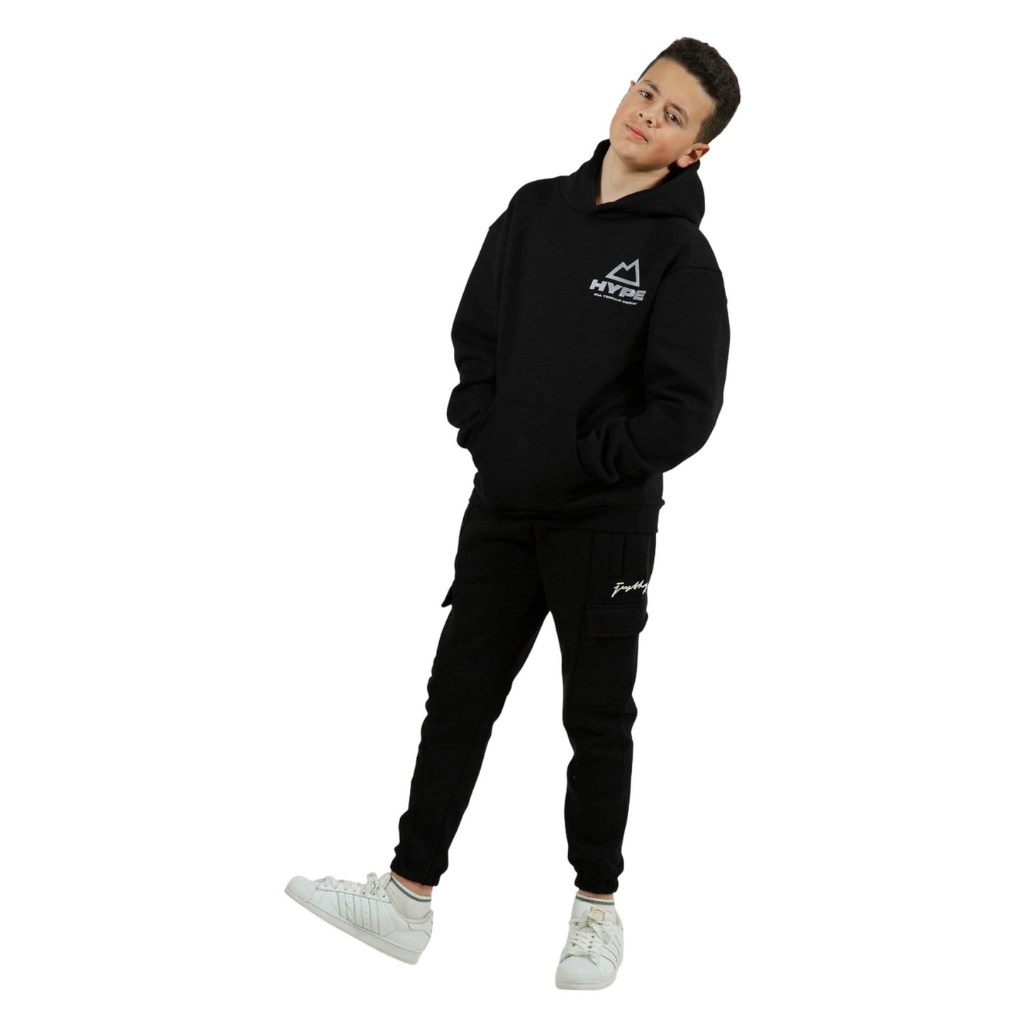 Black - Side - Hype Boys Outdoor Hoodie