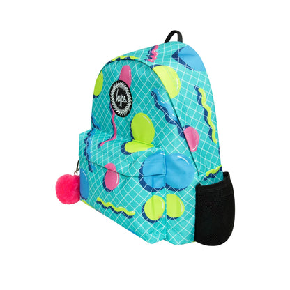 Turquoise-Multicoloured - Side - Hype Retro Shapes Backpack