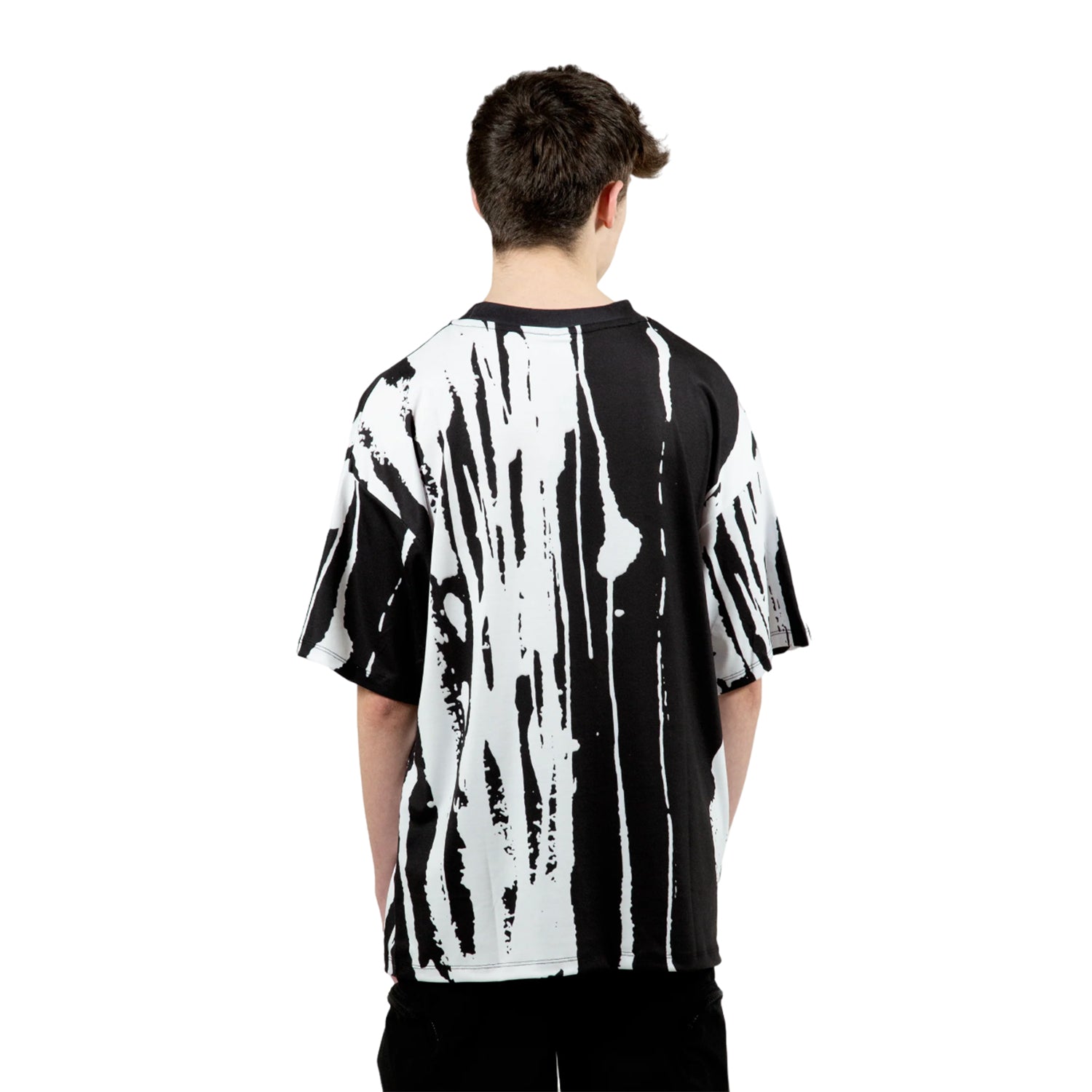 Black-White - Back - Hype Boys Paint Run Oversized T-Shirt