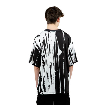 Black-White - Back - Hype Boys Paint Run Oversized T-Shirt
