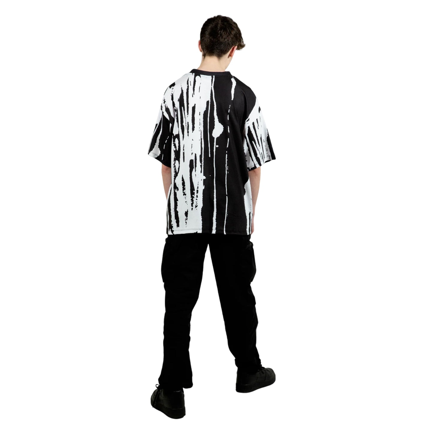 Black-White - Lifestyle - Hype Boys Paint Run Oversized T-Shirt
