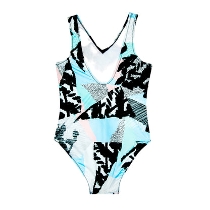 Multicoloured - Back - Hype Girls Pastel Abstract One Piece Swimsuit