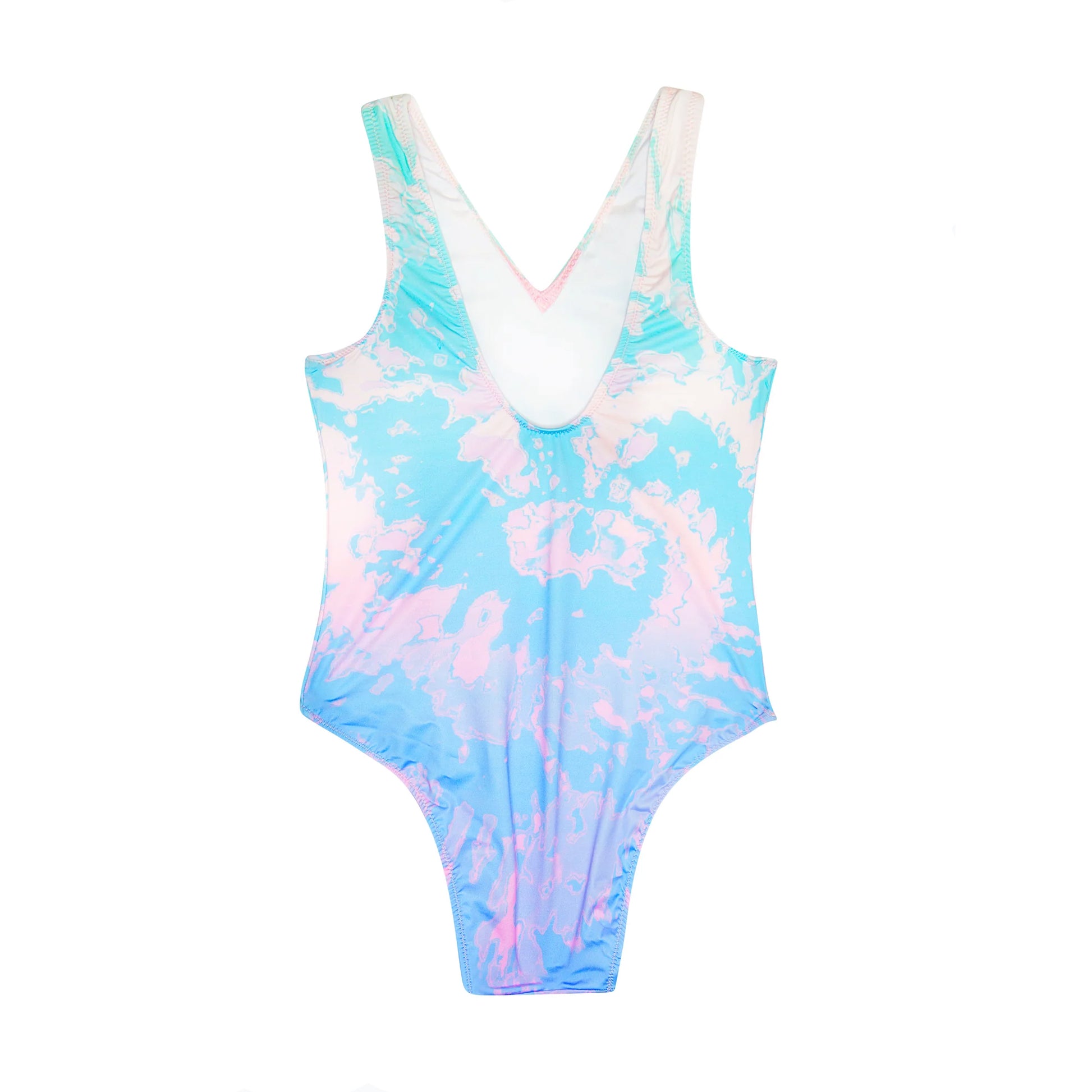 Multicoloured - Back - Hype Girls Pastel Tie Dye One Piece Swimsuit
