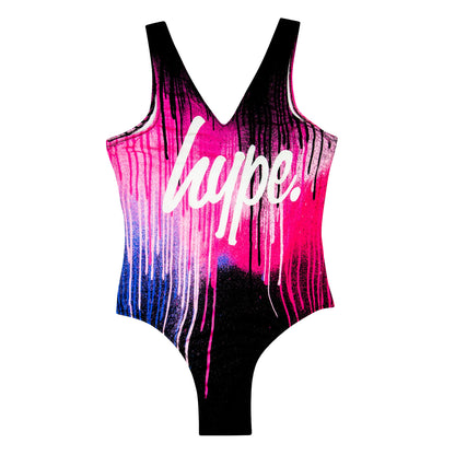 Multicoloured - Front - Hype Girls Drips One Piece Swimsuit