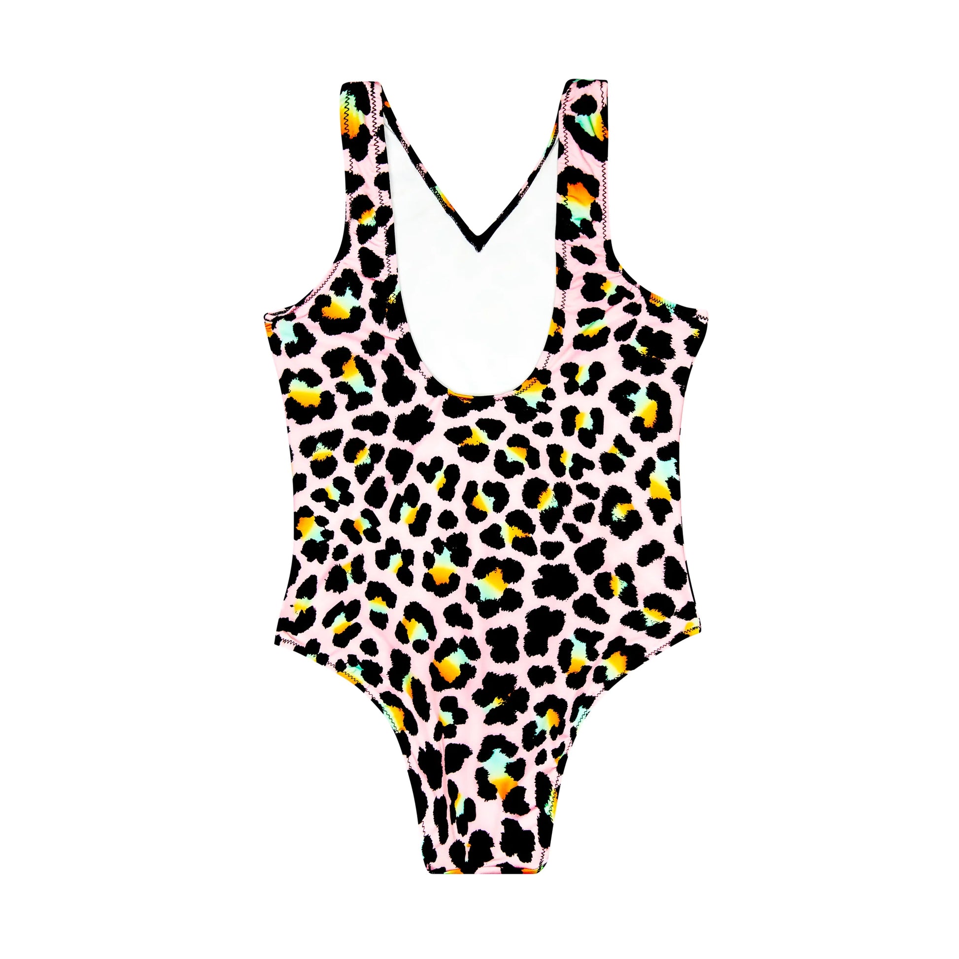 Multicoloured - Back - Hype Girls Disco Leopard One Piece Swimsuit