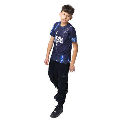 Navy - Side - Hype Boys Lightning T-Shirt